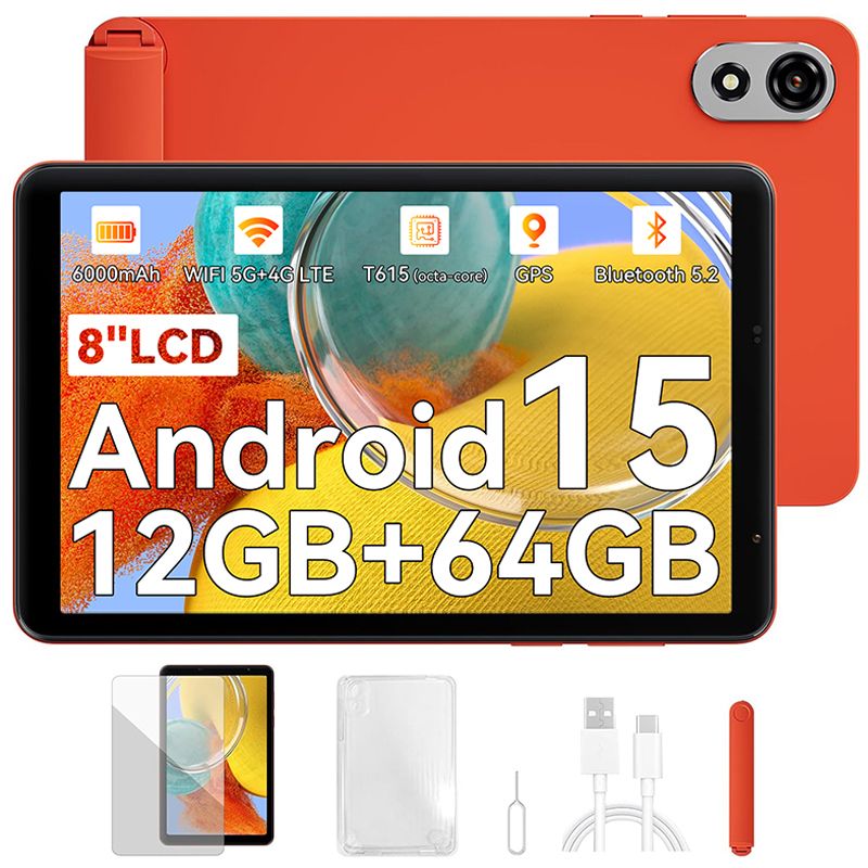 Blackview Tablette ZENO 1 8 FHD AI x Android 15 RAM 12 Go ROM SD 6000mAh Widevine L1 WPS Dual SIM - vue 2