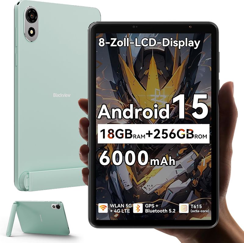 Blackview Tablette ZENO 1 8 FHD AI x Android 15 RAM 18 Go ROM SD 6000mAh Widevine L1 WPS Dual SIM