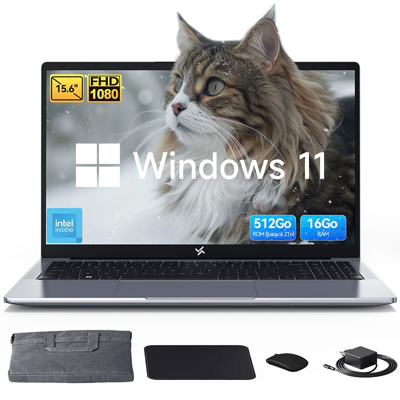 PC Portable Huidun Hibook 6 Intel N150 15 6 FHD+ RAM 5000mAh Windows 11 Ordinateur Portable QWERT