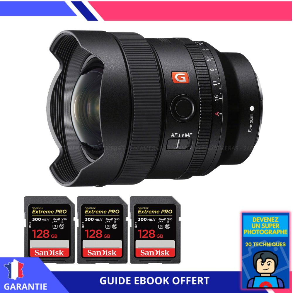 Sony FE 14mm f1.8 GM + 3 SanDisk UHS II 300 MB/ + Ebook 'Devenez Un Super Photographe' Objectif Sony FE pour Sony Hybride - vue 3