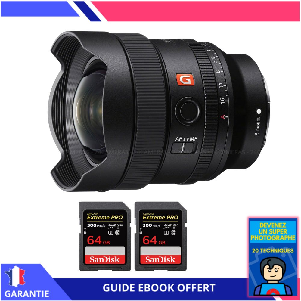 Sony FE 14mm f1.8 GM + 2 SanDisk UHS II 300 MB/ + Ebook 'Devenez Un Super Photographe' Objectif Sony FE pour Sony Hybride - vue 3
