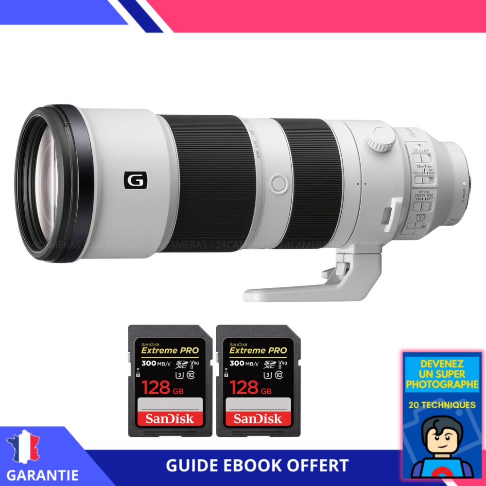 Sony FE 200 600mm f5.6 6.3 G OSS + 2 SanDisk UHS II 300 MB/ + Ebook 'Devenez Un Super Photographe' Objectif Sony FE pour Sony Hybride - vue 3