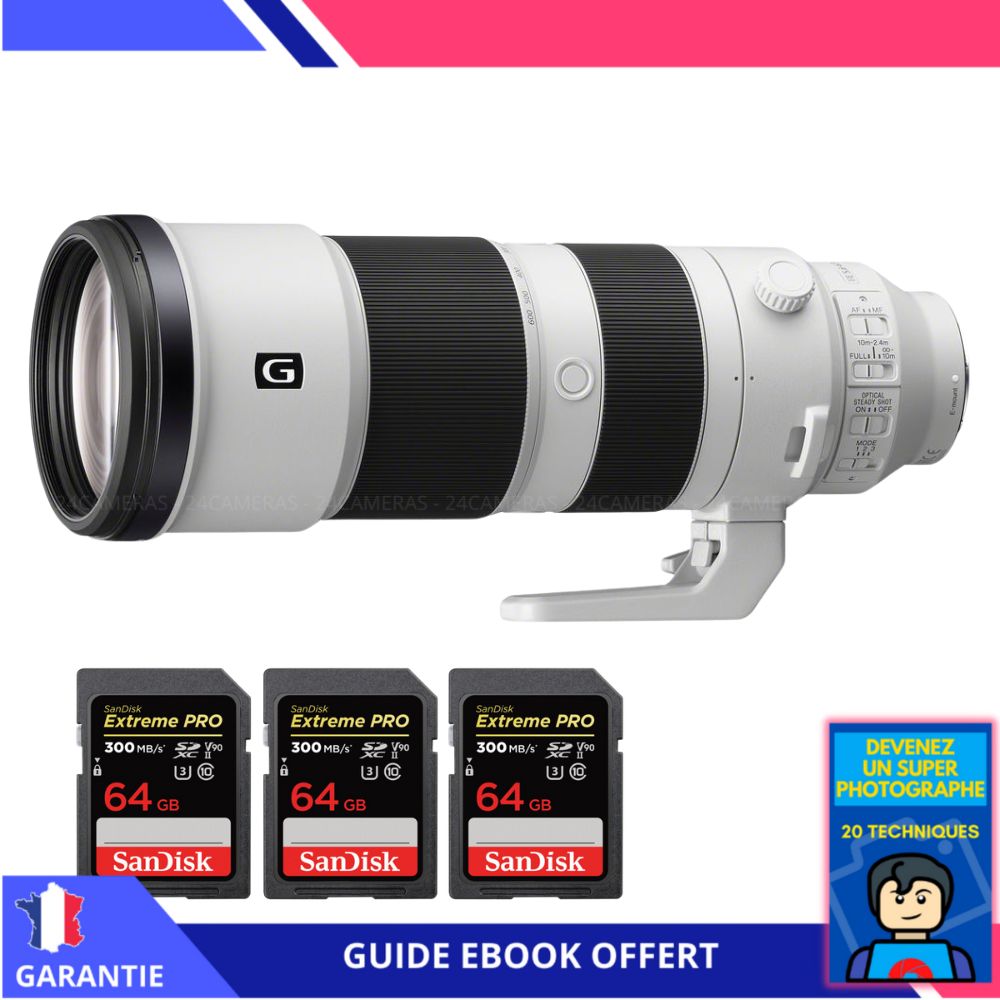 Sony FE 200 600mm f5.6 6.3 G OSS + 3 SanDisk UHS II 300 MB/ + Ebook 'Devenez Un Super Photographe' Objectif Sony FE pour Sony Hybride - vue 3