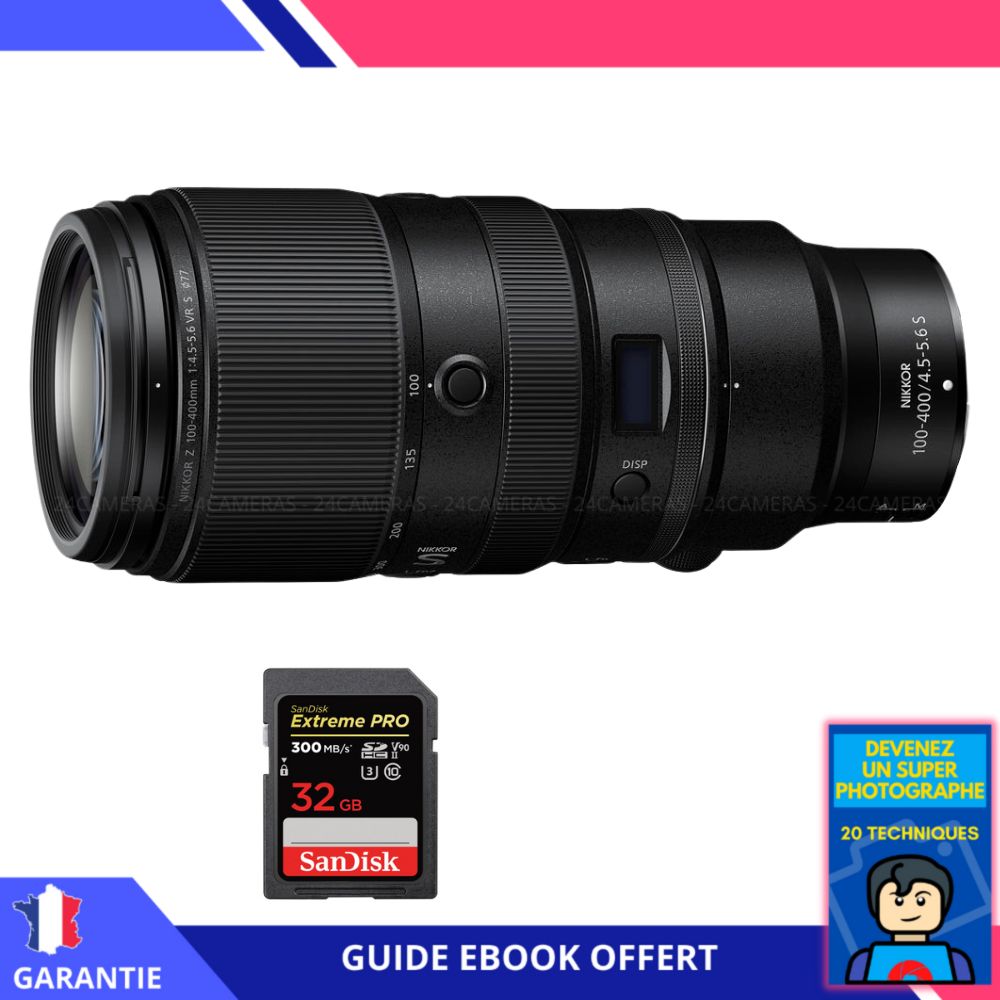 Nikon Z 100 400mm F4.5 5.6 VR + 1 SanDisk Extreme PRO UHS II SDXC 300 MB/ + Ebook 'Devenez Un Super Photographe' Objectif Nikon Z pour Nikon Hybride - vue 3