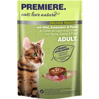 Meilleurs prix pour PREMIERE cats love nature Deluxe Ragoût avec gibier, lapin et pâtes 24x100 g