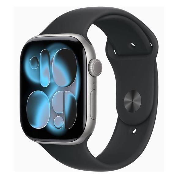Apple Watch Series 11 GPS + Cellular 46mm Boitier en Aluminium Gris Sidéral avec Bracelet Sport Noir S/M Apple Watch Series 11 GPS + Cellular 46mm Boitier en Aluminium Gris Sidéral avec Bracelet Sport Noir S/M