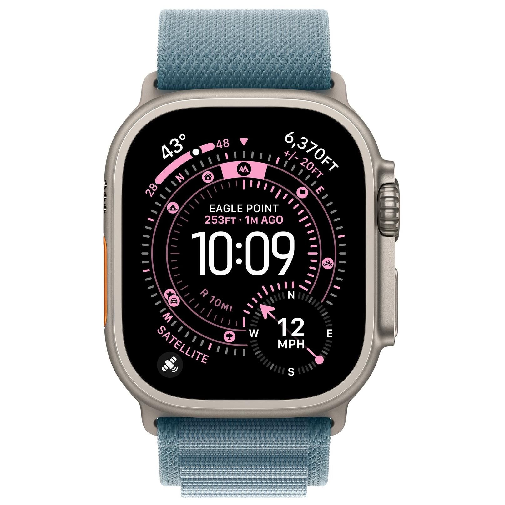 Apple Watch Ultra 3 GPS + Cellular 49mm Boitier en Titane Naturel avec Boucle Alpine bleu clair Medium