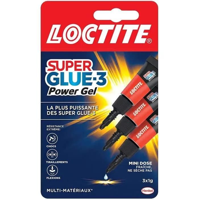 Loctite Super Glue 3 Power Gel Mini dose colle forte enrichie en caoutchouc mini dose de colle gel ultra resistante sechage i 1 - vue 2