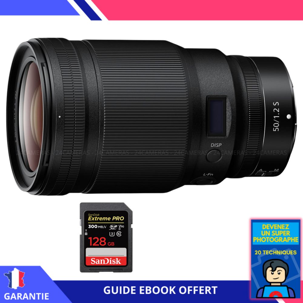Nikon Z 50mm f1.2 + 1 SanDisk UHS II 300 MB/ + Ebook 'Devenez Un Super Photographe' Objectif Nikon Z pour Nikon Hybride - vue 2