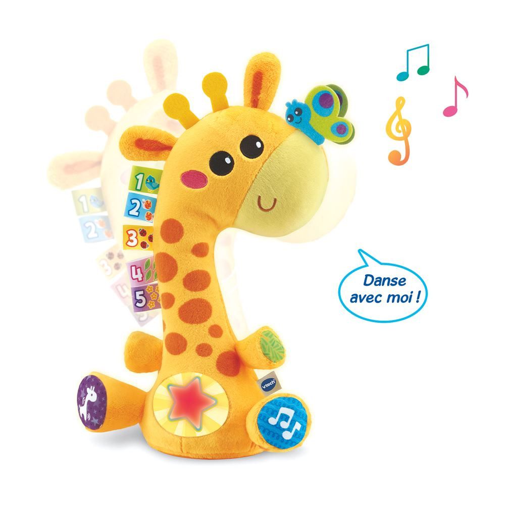 VTech Ma Girafe Moov & Groov Jouet Bébé Qui Danse et Répète Tout Girafe Peluche Interactive Qui Parle et Chante Éveil Musical Motricité Bébé Cadeau Enfant Dès Contenu en Français - vue 7