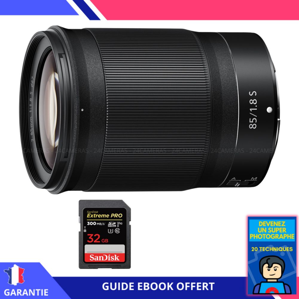 Nikon Z 85mm f1.8 + 1 SanDisk UHS II 300 MB/ + Ebook 'Devenez Un Super Photographe' Objectif Nikon Z pour Nikon Hybride - vue 3