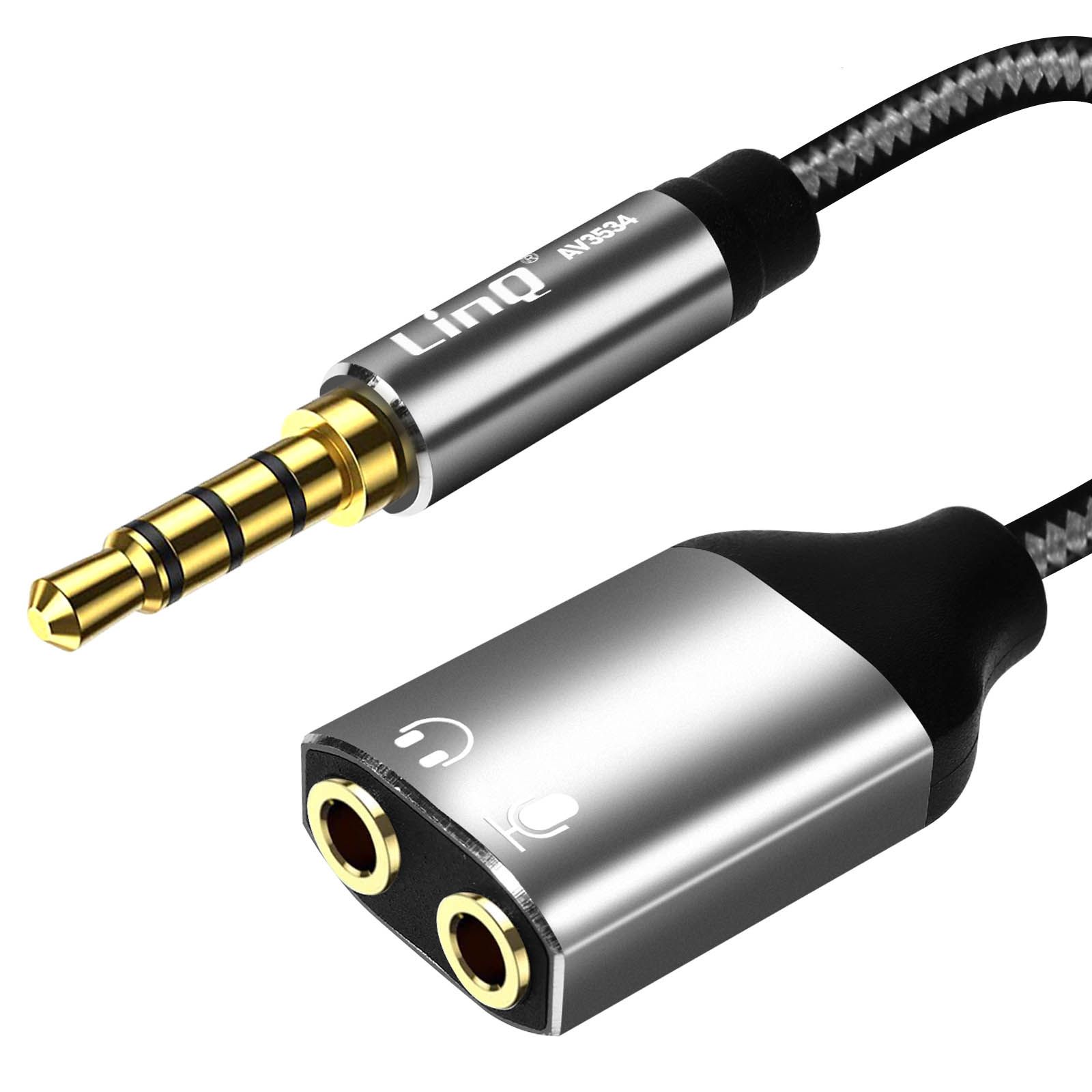 Adaptateur Audio Jack 3.5mm Vers Double Jack 3.5mm Femelle Casque + Micro Linq