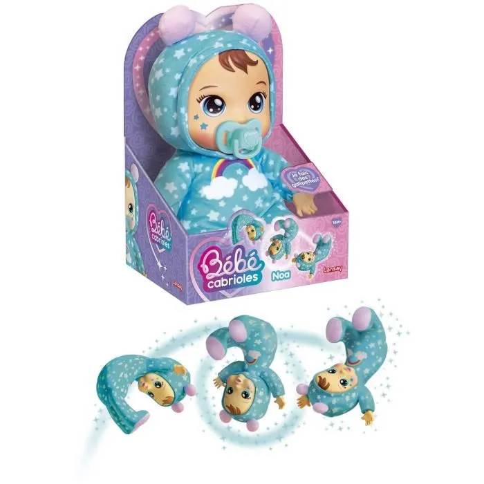 Lansay | Mon BÉBÉ CABRIOLES – Mimi Le Chat | Poupée Interactive en Pyjama Chaton | Fait des Galipettes Amusantes | Corps Tout Doux et Câlin | Jouet Éveil et + | Bébé Fille ou Garçon