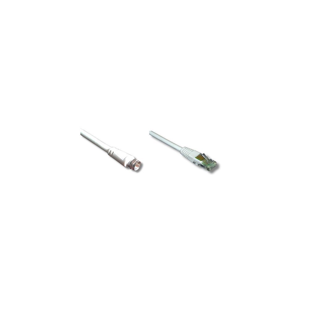 Câble antenne TV Essentielb Fiche F / RJ45 mâle