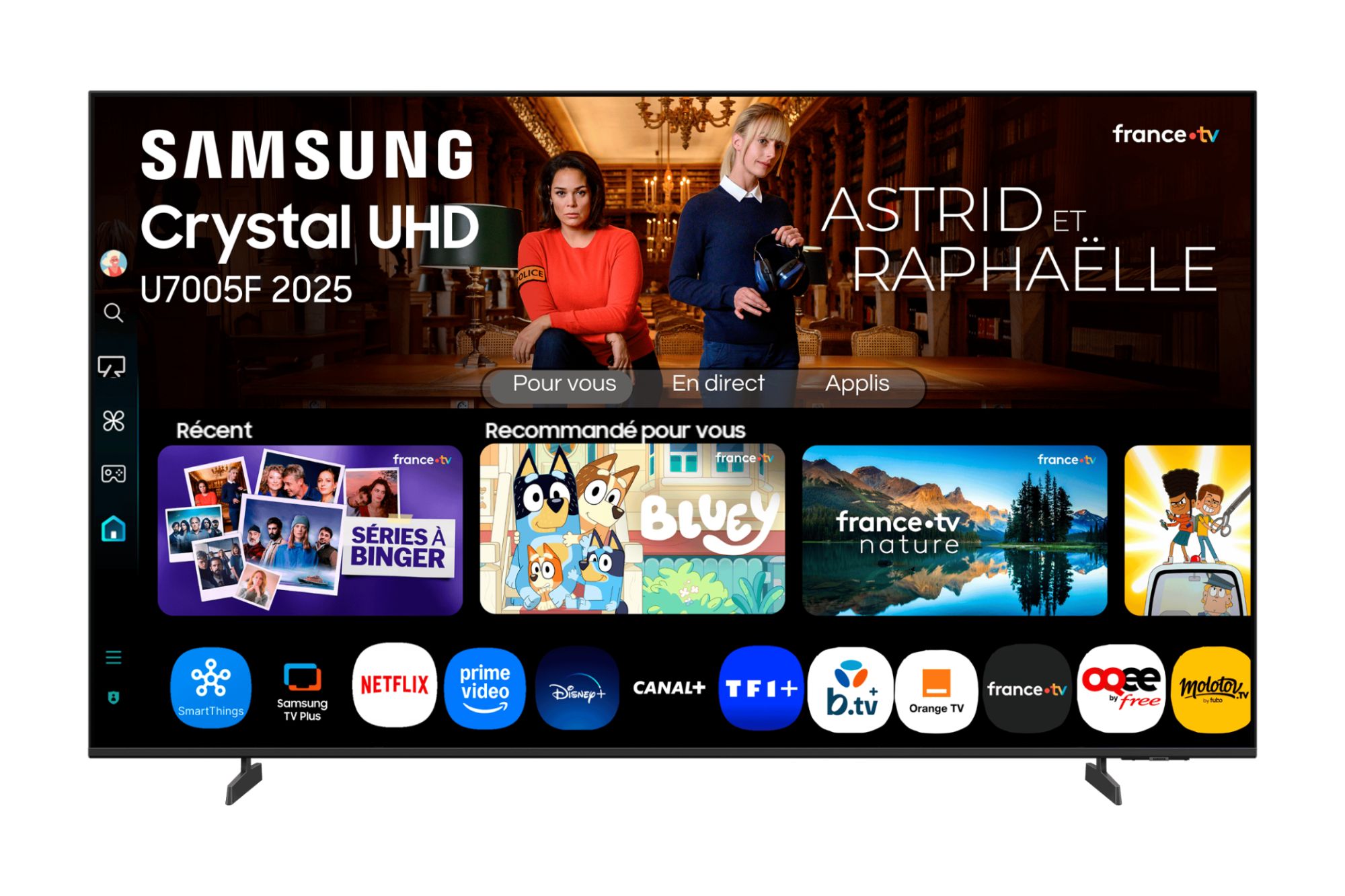 Samsung TV Crystal UHD 75 U7005F 2025 4K Smart TV - vue 7