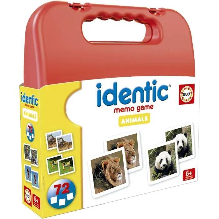 Identic Animaux Jeu de mémoire EDUCA 72 cartes développe mémoire et attention Dès