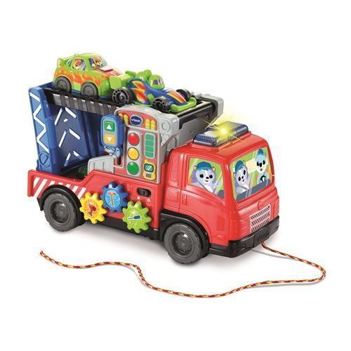 VTech Super Camion Dépannage Interactif Jouet à Tirer 3 en 1 Camion Transporteur de Voitures Dépanneuse Jouet Enfant Rampe Voiture de Course Cadeau Enfant Dès Contenu en Français - vue 10