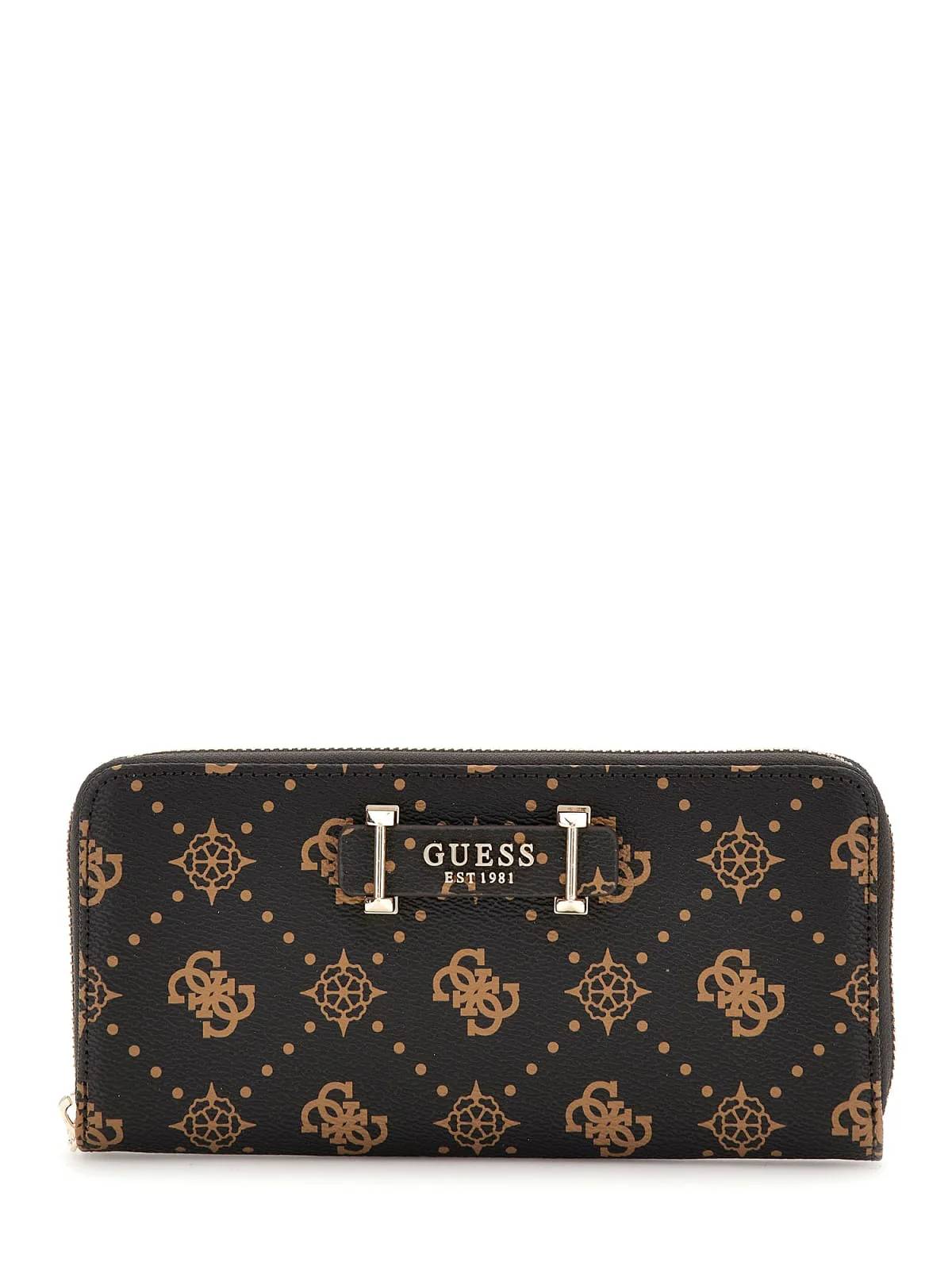 Guess Compagnon / Portefeuille Silia Slg Medium Zip Espresso Logo GP9890146