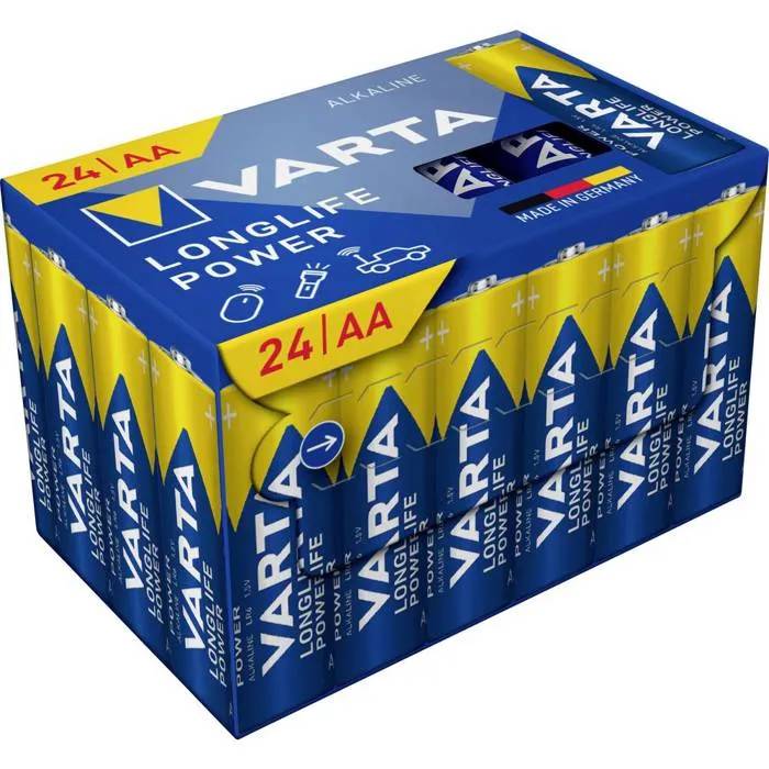 VARTA Piles AA lot de 12 Longlife Power Alcalines 1 5V Cube emballage recyclé à 90% adaptées aux jouets sans fil lampes de poche Made in Germany - vue 3