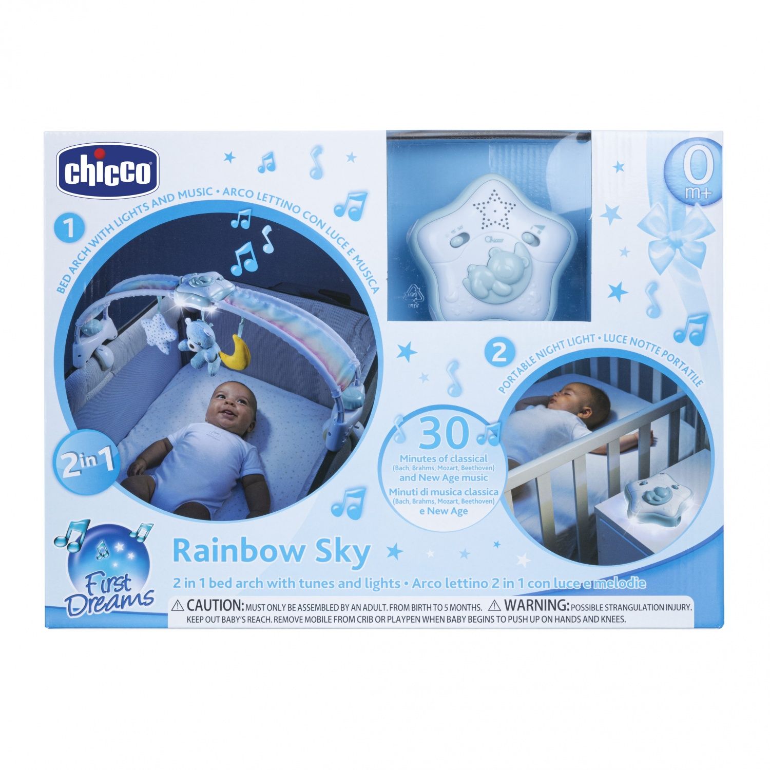 Chicco Arche Arc en Ciel Jeu de Développement 2 en 1 Compatible avec le Lit Next2Me Panneau de Berceau avec Arche Arc en ciel et Veilleuse avec Musique et Pendentifs Jouet Bébé 0+ Mois - vue 2