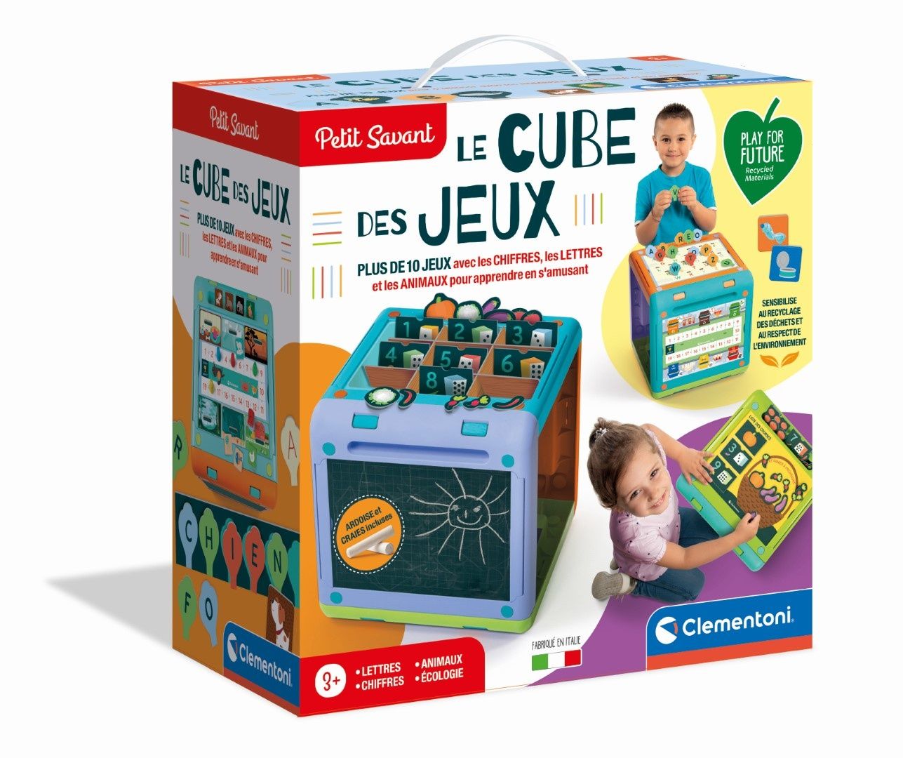 Clementoni 52547 Mon Cube des Jeux Jeu éducatif Version française et Plus Play for Future Fabriqué en Italie - vue 2