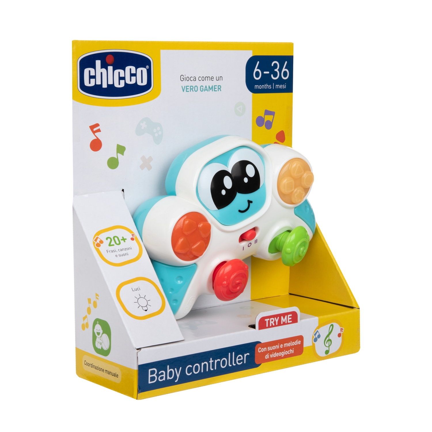 Chicco Ma Première Manette de Jeu Jouet Parlant et Interactif Manette Électronique Éducative FrancaisAnglais avec 2 Boutons Effets Lumineux et 20 Sons 2 Joysticks - vue 7