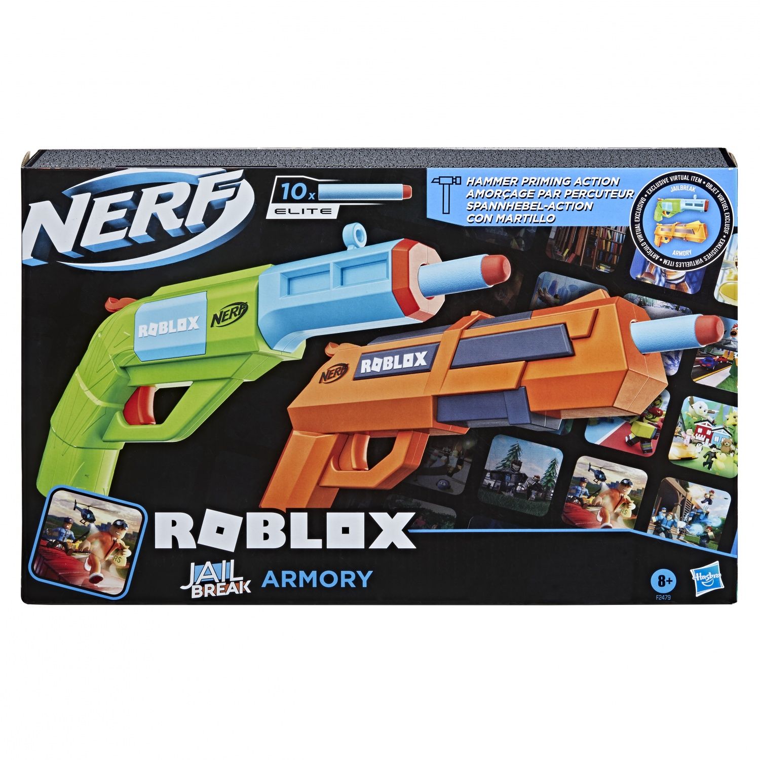 Nerf Roblox Jailbreak : Armory inclut 2 Blasters 10 fléchettes Nerf Code pour Objet virtuel dans Le Jeu