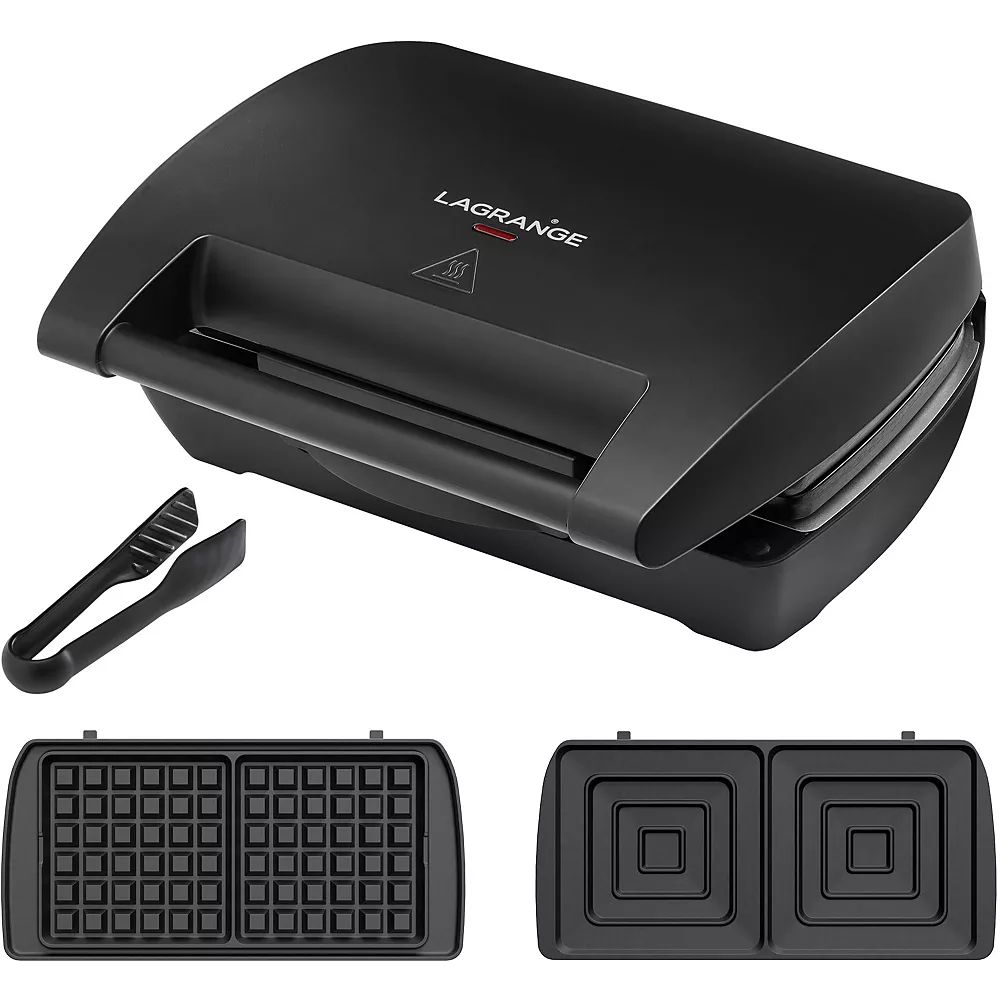 GAUFRIER MINI MAXI Lagrange 028463 Avec jeux de plaques Croque monsieur + Gaufres + Pince