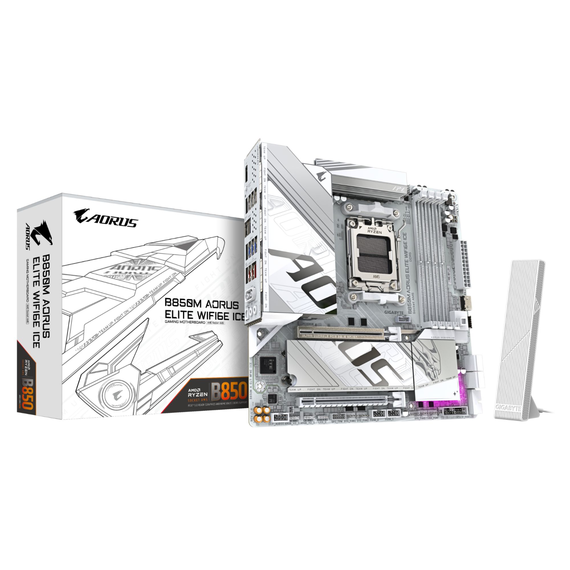 Gigabyte B850M AORUS ELITE WIFI6E ICE - vue 10