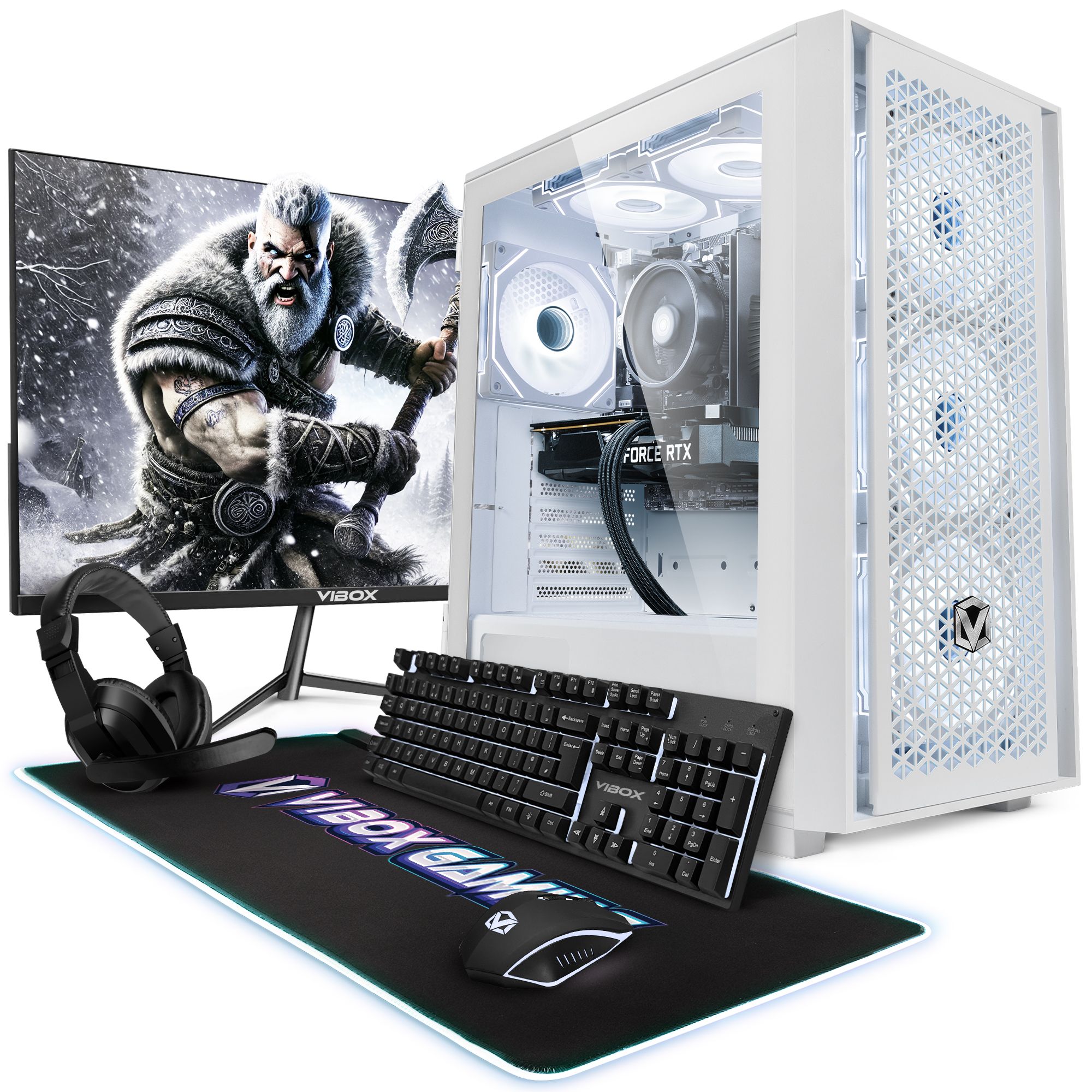 Vibox VI 14 PC Gamer 22 Écran Pack AMD Ryzen 3200GE Processeur 4GHz Radeon Vega 8 Graphiques 8Go RAM HDD Windows 11 WiFi