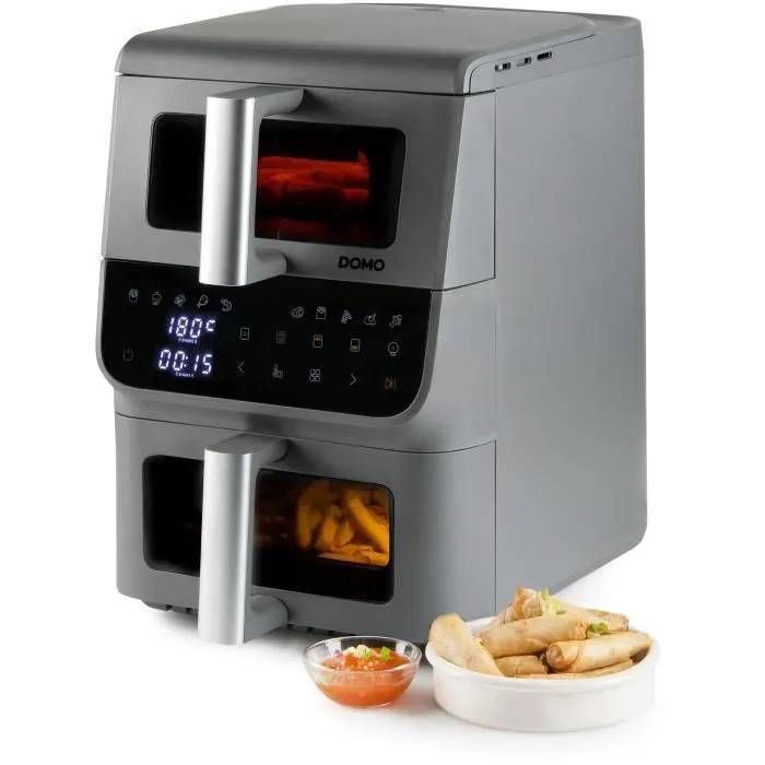 Friteuse sans huile DOMO Airfryer DO550FR Double cuve 3.5 + 65 10 programmes - vue 2