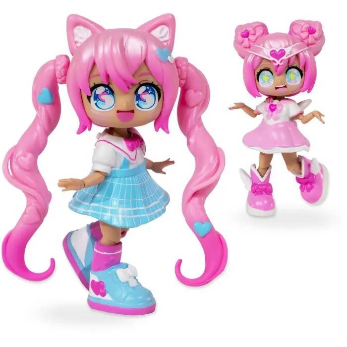 Bandai Animakii Magicienne et Écolière Coffret Poupée Personnalisable 1 Poupée 4 Visages 2 Coiffures 2 Tenues 2 Paires de Chaussures Jouet Créatif et + HEA26352 - vue 4