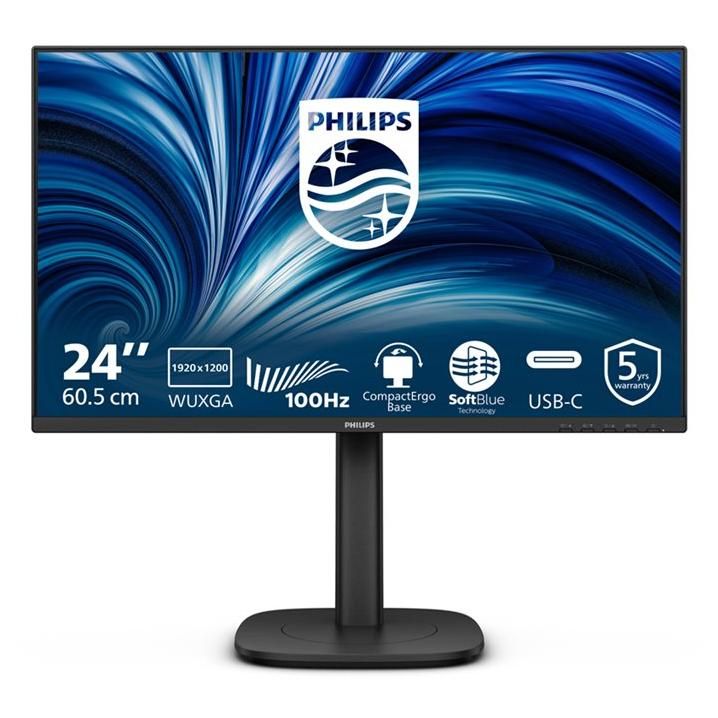 Philips 24B2N3200D 3000 Series écran LED 24 1920 x 1200 WUXGA @ 100 Hz IPS 300 cdm² 1500:1 4 ms HDMI VGA DisplayPort haut parleurs