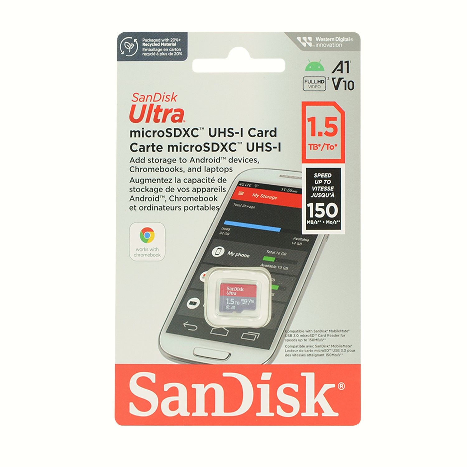 SanDisk Ultra 1.5 To micro SDXC UHS I Carte mémoire flash Class 10