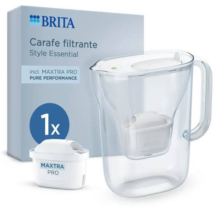 Carafe filtrante BRITA Style Essential minéral Capacité dont deau filtrée 1 filtre Maxtra Pro Pure performance - vue 7