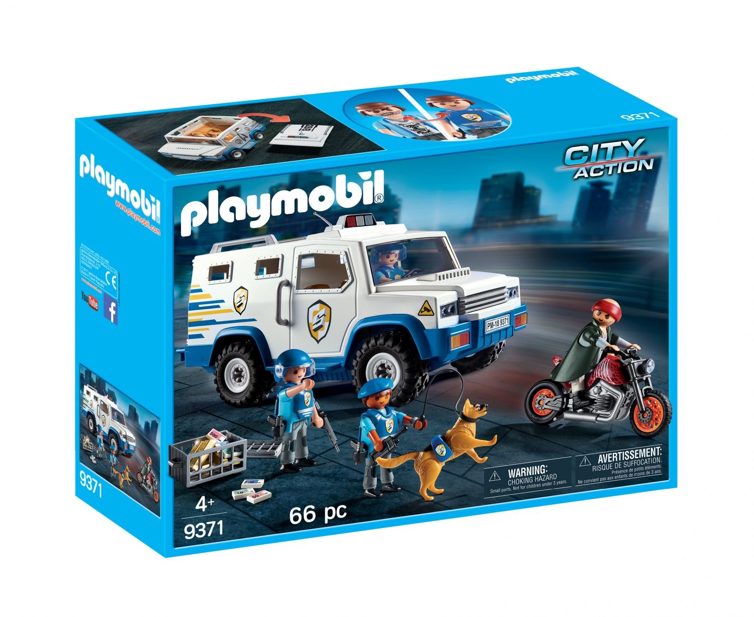 Playmobil 9371 Fourgon Blindé Avec Convoyeurs De Fonds