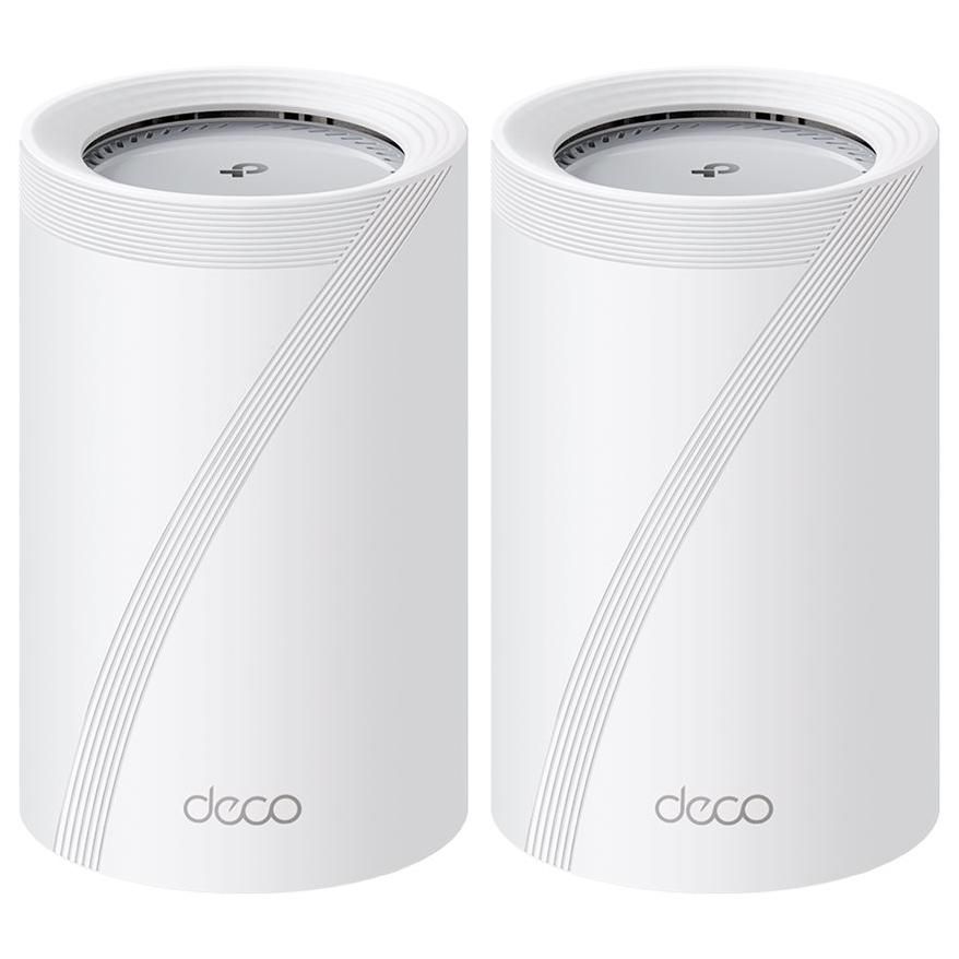 TP Link Deco BE65 Pro V1 Système Wi Fi 2 routeurs jusqu'à 5800 pieds carrés maillage 1GbE 2.5GbE 5GbE Wi Fi 7 Bande