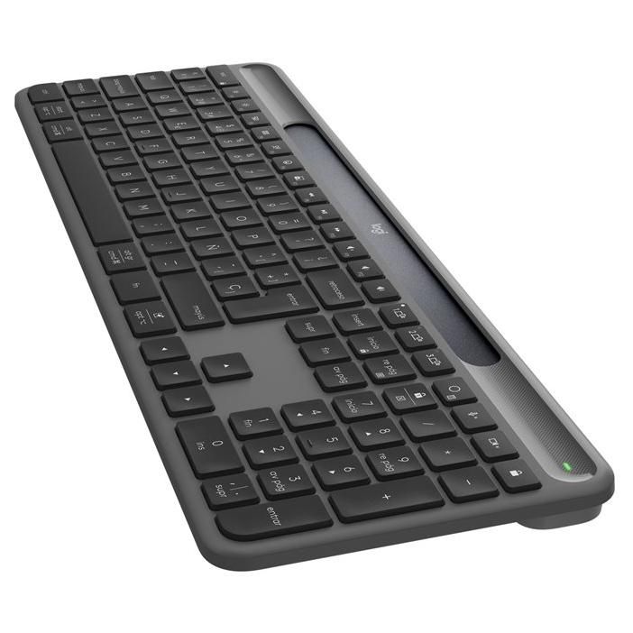 Logitech Signature Slim Solar+ K980 for Business Clavier full size sans fil Bluetooth LE USB C QWERTY Espagnol commutateur : interrupteurs en ciseaux