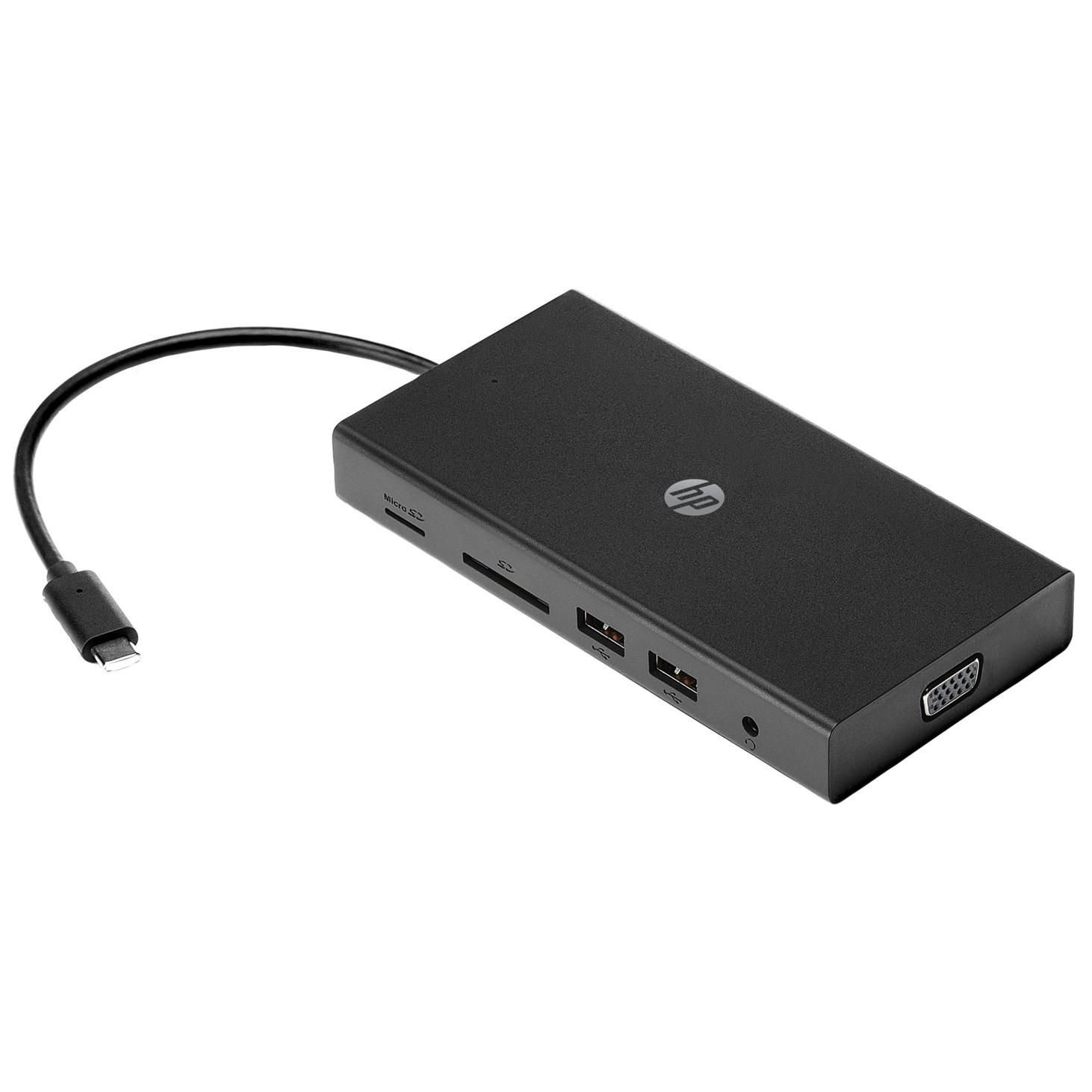 HP Travel Hub - Réplicateur de port - USB-C - VGA, HDMI - pour OMEN Transcend by HP Laptop 16; Victus by HP Laptop 16; Laptop 15; Pavilion Plus Laptop 14