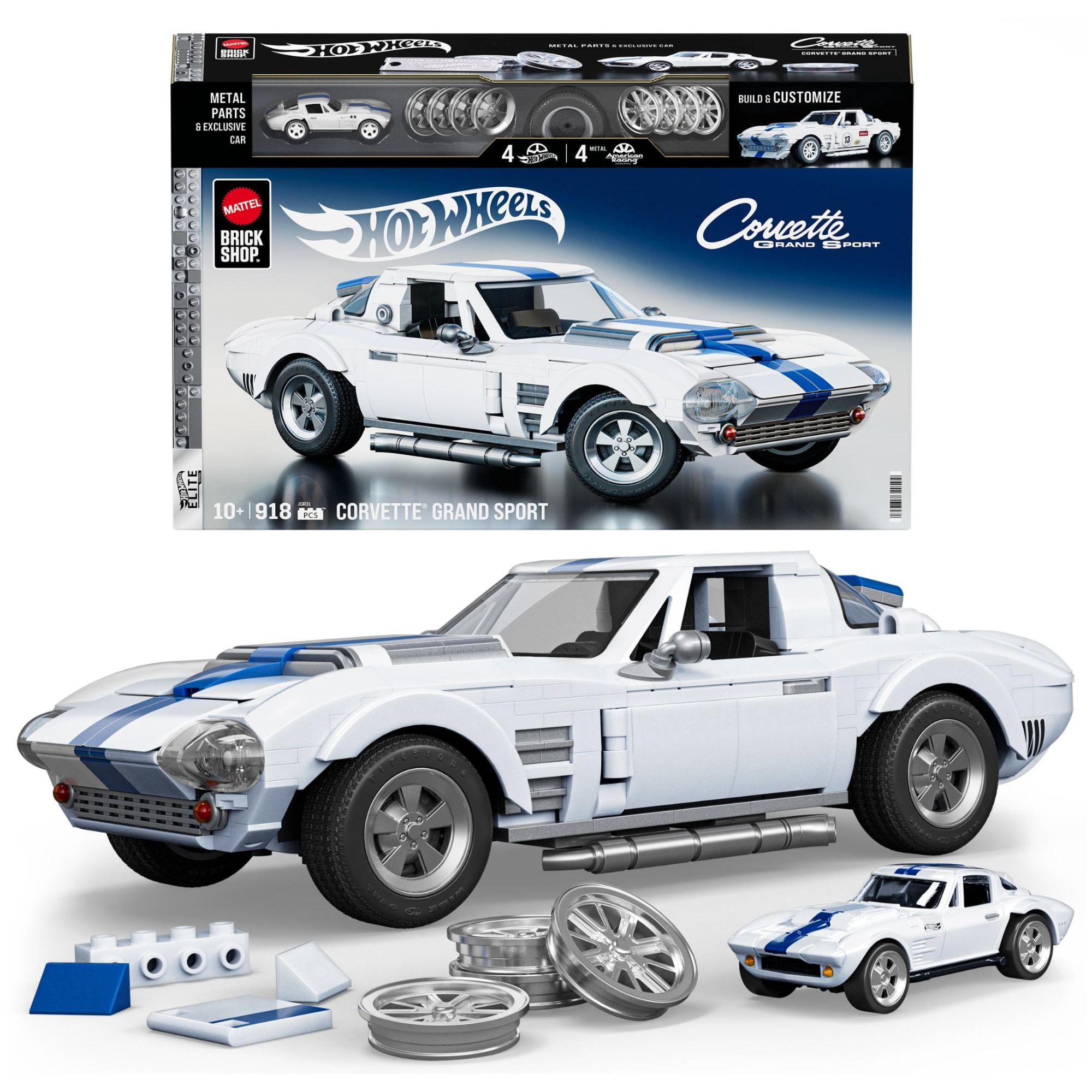 Mattel Brick Shop Hot Wheels Coffret de Construction Custom Chevy Pickup 1962 de Mattel Brick Shop série Elite avec 858 pièces pour les collectionneurs adultes et enfants à partir de JFT20 - vue 8