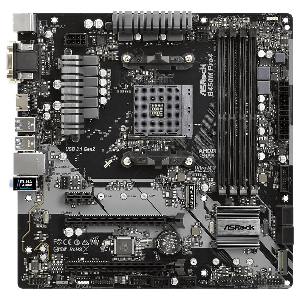 Asrock B450M Pro4 AMD B450 Emplacement AM4 micro ATX Neuf - vue 10
