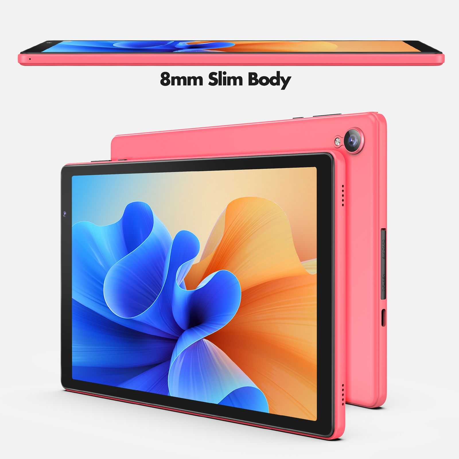 Tablette Android 12 Quad Core 10 pouces WiFi Bluetooth 2GB + 32GB + SD 64Go Rose YONIS