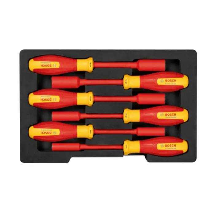 Set de clés à douilles VDE BOSCH 6 pièces 7 14 mm Certifié jusqu à 1000 V Ergonomique - vue 2