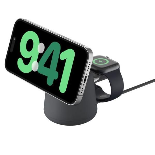 Belkin BoostCharge Pro Casques, Smartphone, Smartwatch Charbon de bois Secteur Recharge sans fil Charge rapide Intérieure