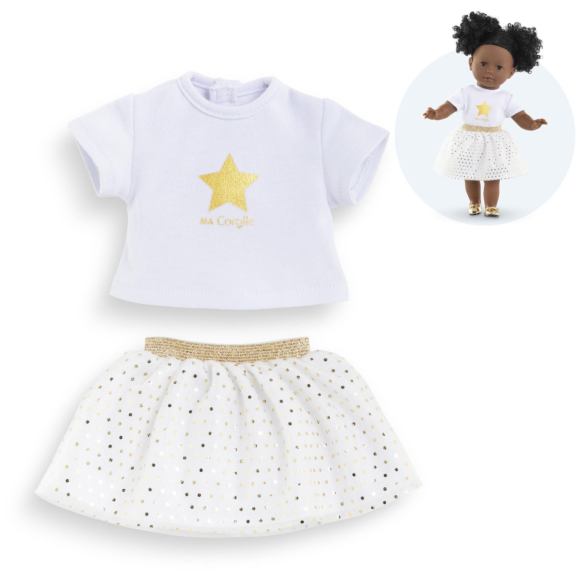 Ensemble Jupe et T Shirt et Or vêtements pour poupée Ma Corolle 36cm - vue 2