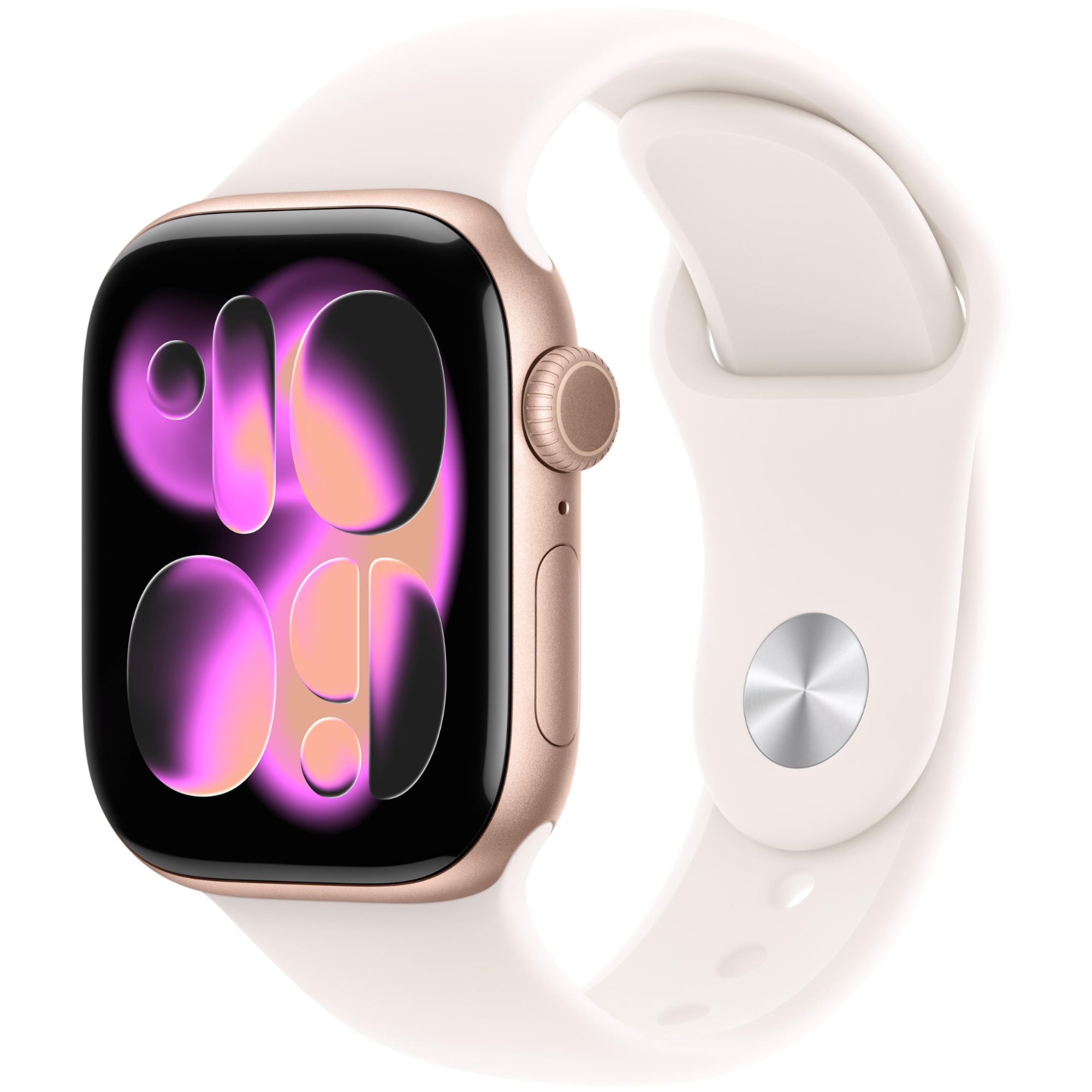 Apple Watch Series 11 GPS 42mm Boitier en Aluminium Or Rose avec Bracelet Sport Rose Tendre M/L