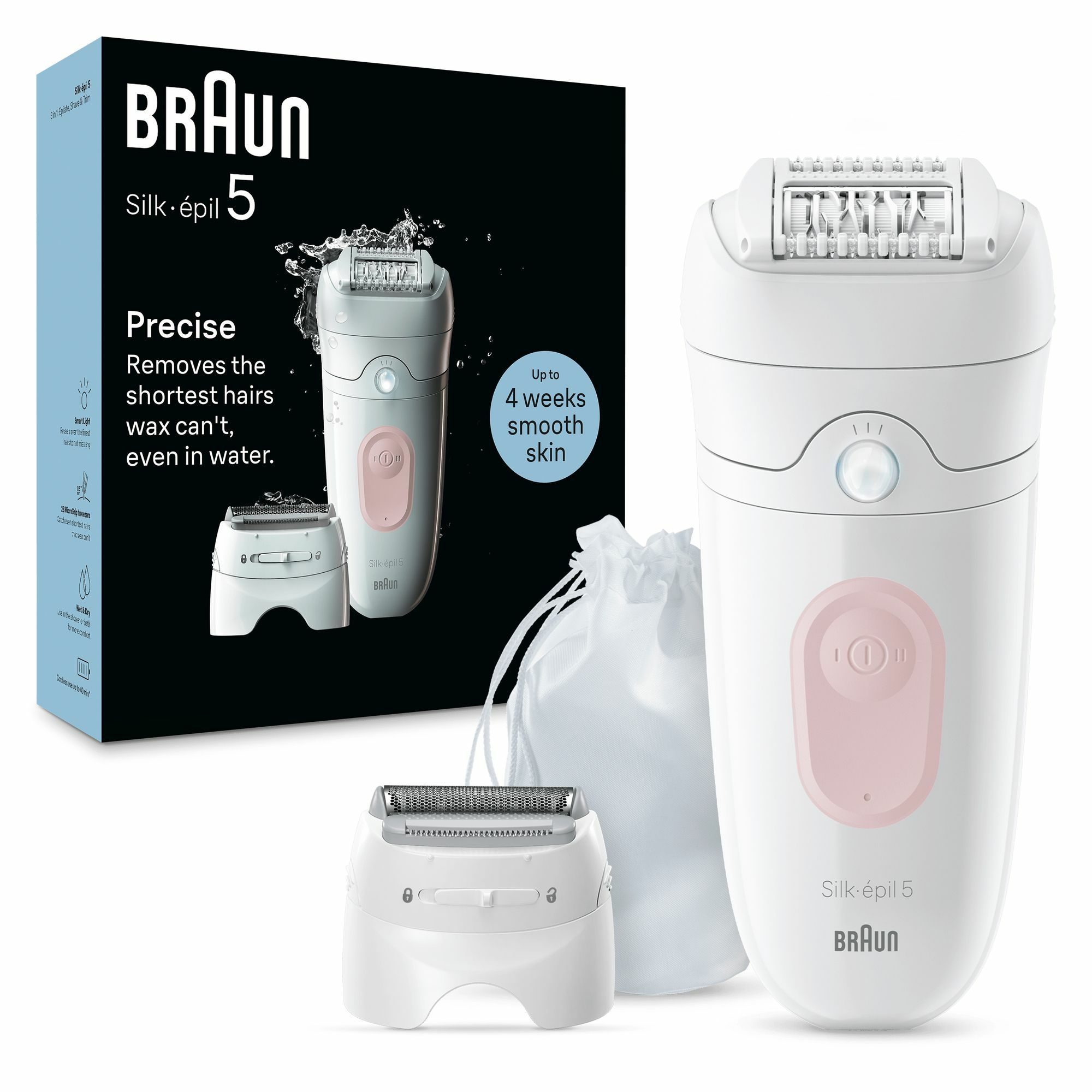 Braun Silk-Épil 5 5-030 28 Pince(S) Rose, Blanc