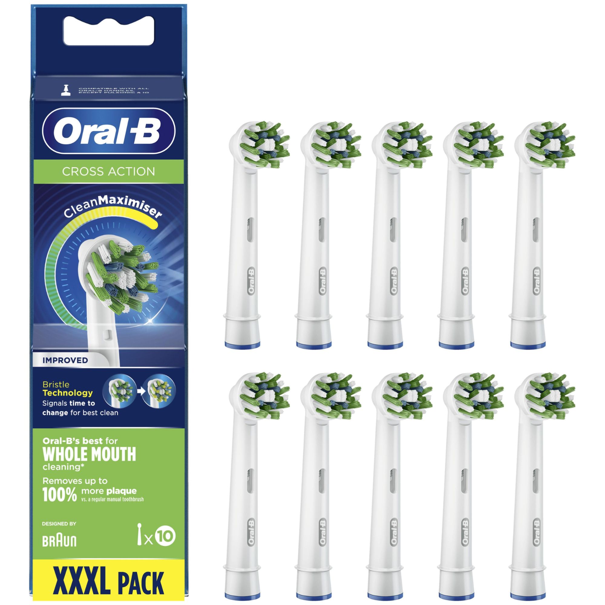 ORAL B CROSSACTION 80339346 TÊTE DE BROSSES 10 PIÈCE BL - vue 2