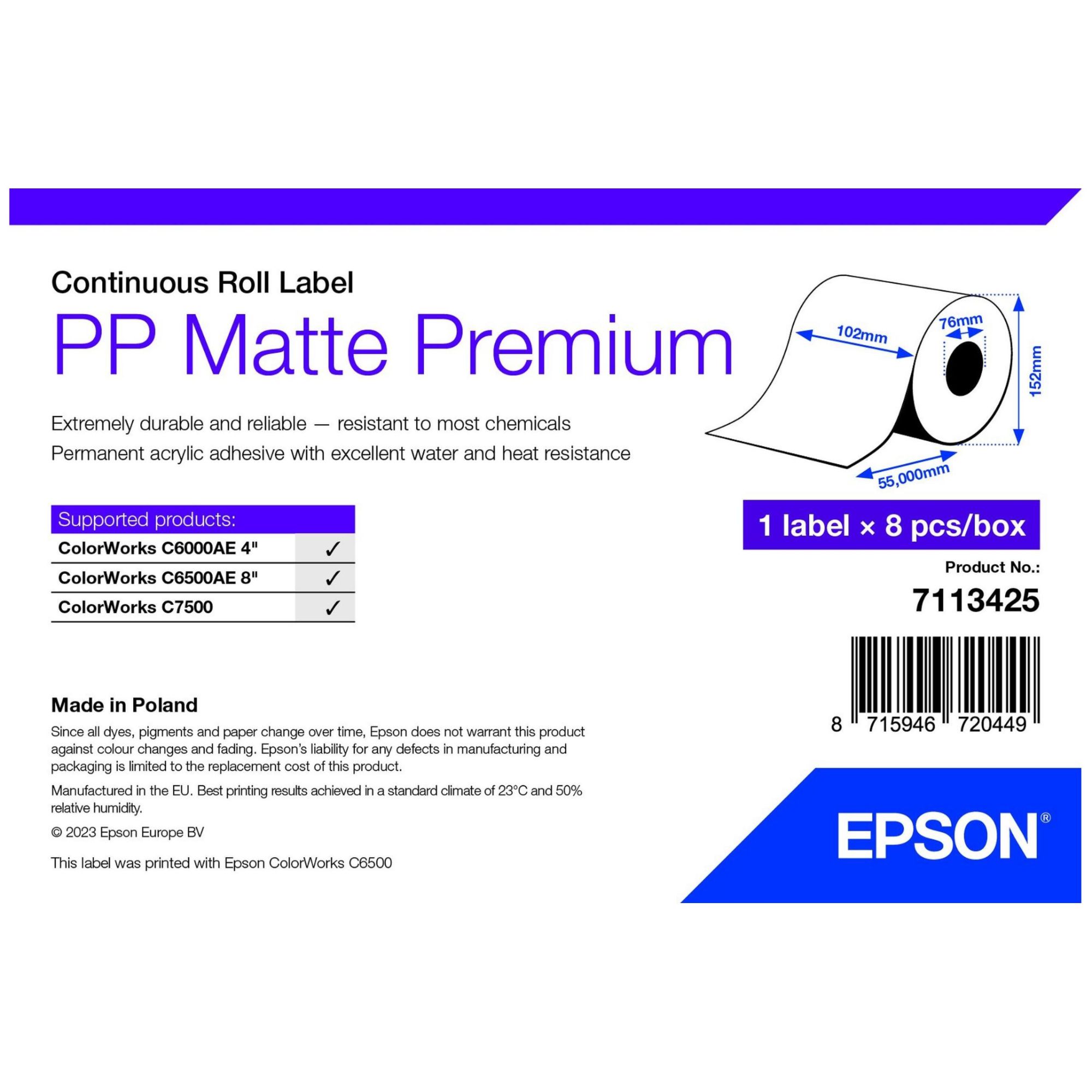 Epson Papier Imprimante 7113425 8 Unités - vue 2
