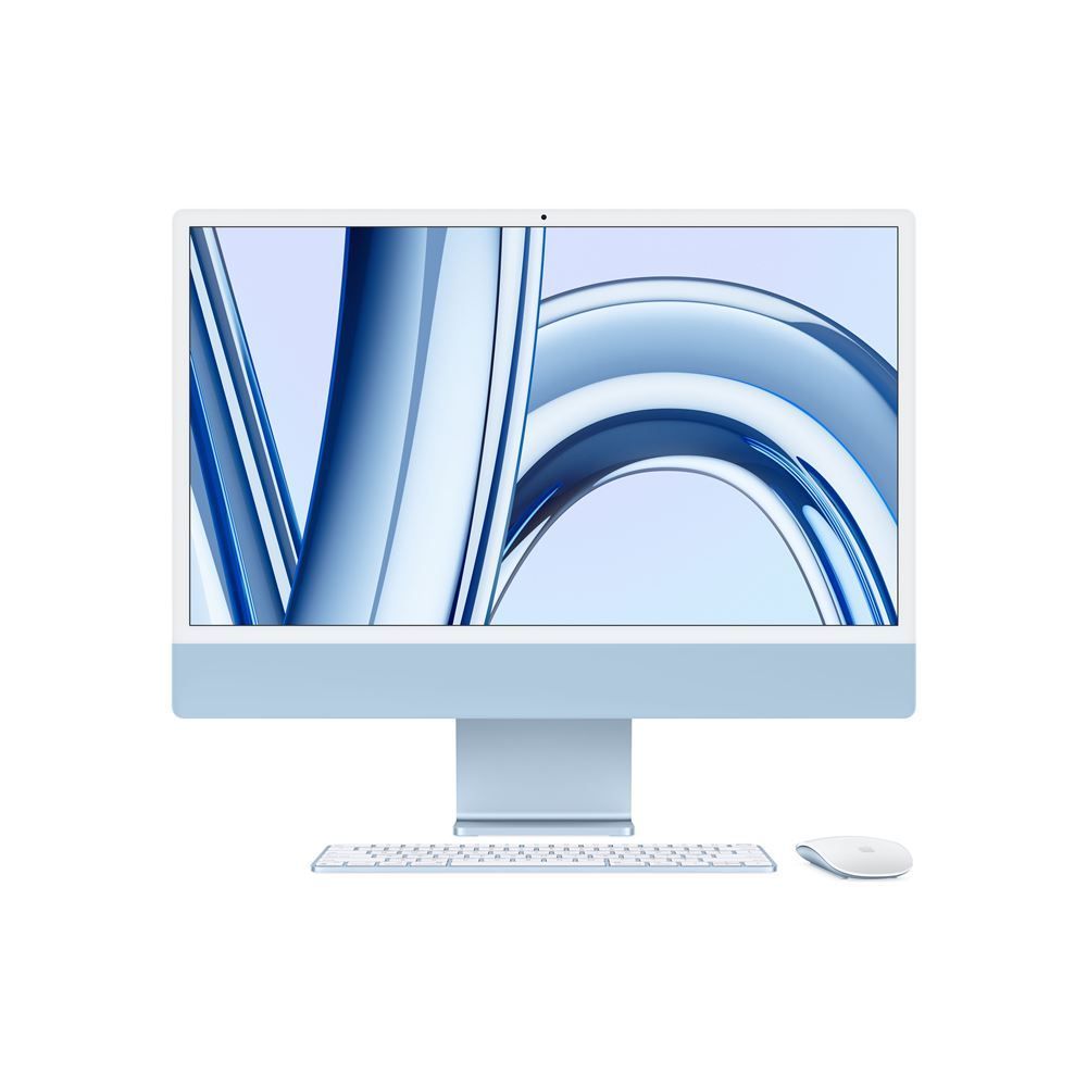 Apple iMac 24" écran retina 4,5K 512 Go SSD 8 Go RAM Puce M3 CPU 8 coeurs GPU 10 coeurs Bleu